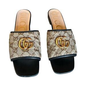 GUCCI Jolie GG Supreme Monogram Matelasse EU 37 US 7 Sandal Mules Slides Marmont